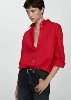 MANGO Koszule I Bluzki*Koszula oversize z kieszenią