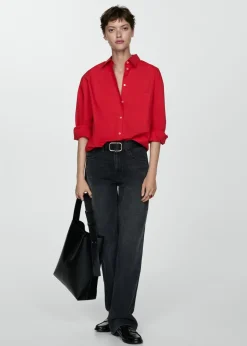 MANGO Koszule I Bluzki*Koszula oversize z kieszenią