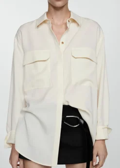 MANGO Koszule I Bluzki*Koszula oversize z lyocellu