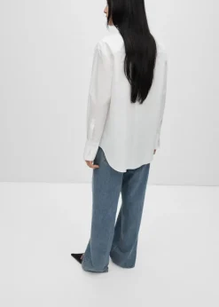 MANGO Koszule I Bluzki*Koszula oversize z popeliny z haftem