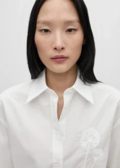 MANGO Koszule I Bluzki*Koszula oversize z popeliny z haftem