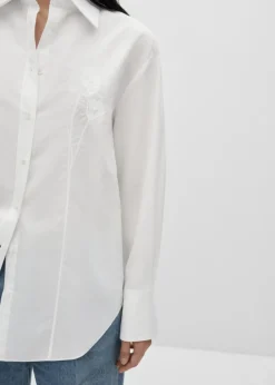 MANGO Koszule I Bluzki*Koszula oversize z popeliny z haftem