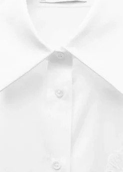 MANGO Koszule I Bluzki*Koszula oversize z popeliny z haftem