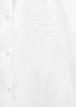 MANGO Koszule I Bluzki*Koszula oversize z popeliny z haftem