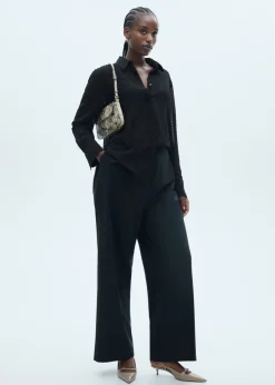 MANGO Koszule I Bluzki*Koszula plumeti z krytym zapięciem na guziki