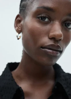 MANGO Koszule I Bluzki*Koszula plumeti z krytym zapięciem na guziki