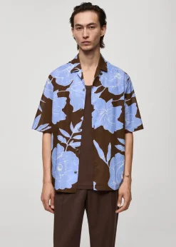 MANGO Koszule*Koszula regular fit z bawełny z nadrukiem