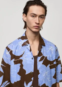 MANGO Koszule*Koszula regular fit z bawełny z nadrukiem