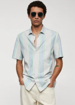 MANGO Koszule*Koszula regular fit z bawełny z nadrukiem