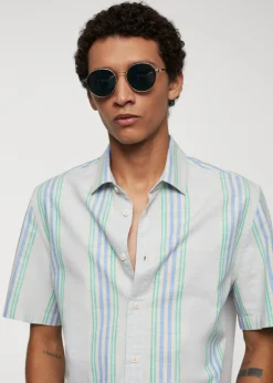 MANGO Koszule*Koszula regular fit z bawełny z nadrukiem