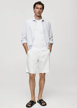 MANGO Koszule*Koszula regular fit z bawełnianej kory w paski