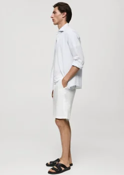 MANGO Koszule*Koszula regular fit z bawełnianej kory w paski