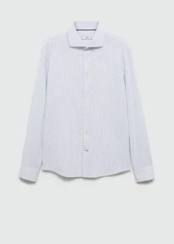 MANGO Koszule*Koszula regular fit z bawełnianej kory w paski