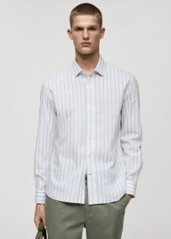 MANGO Koszule*Koszula regular fit z bawełny w paski