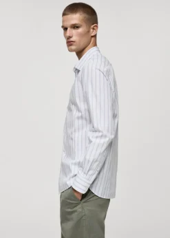 MANGO Koszule*Koszula regular fit z bawełny w paski