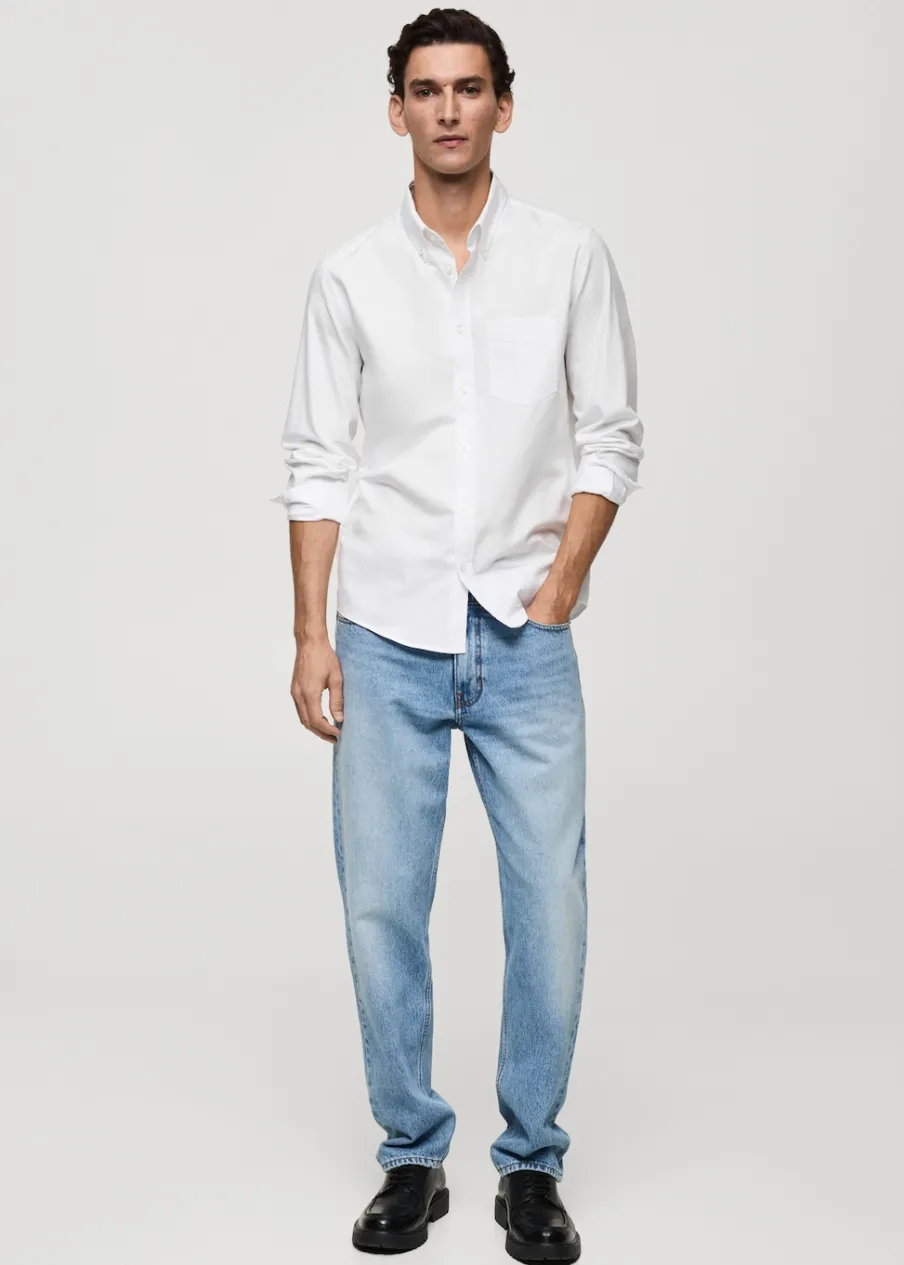 MANGO Koszule*Koszula regular fit z bawełnianej tkaniny oxford