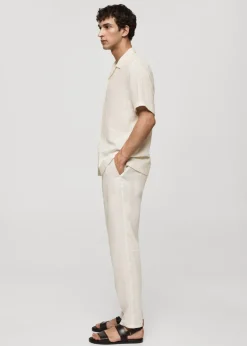 MANGO Koszule*Koszula regular fit z bawełnianej kory