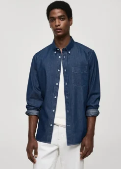 MANGO Koszule*Koszula regular fit z bawełnianego batystu