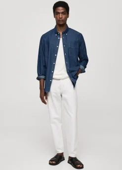 MANGO Koszule*Koszula regular fit z bawełnianego batystu