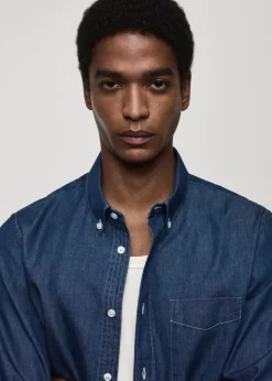 MANGO Koszule*Koszula regular fit z bawełnianego batystu