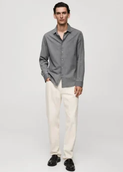 MANGO Koszule*Koszula regular fit z bawełnianego batystu