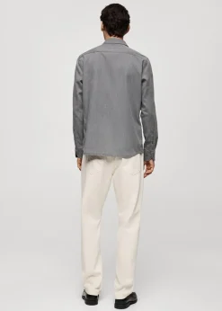 MANGO Koszule*Koszula regular fit z bawełnianego batystu
