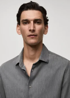 MANGO Koszule*Koszula regular fit z bawełnianego batystu