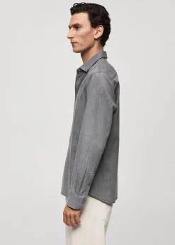 MANGO Koszule*Koszula regular fit z bawełnianego batystu