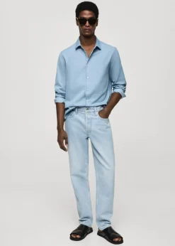 MANGO Koszule*Koszula regular fit z bawełnianego batystu