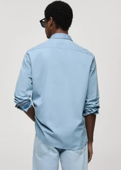 MANGO Koszule*Koszula regular fit z bawełnianego batystu