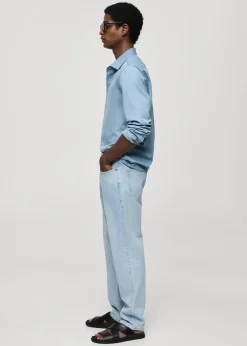 MANGO Koszule*Koszula regular fit z bawełnianego batystu