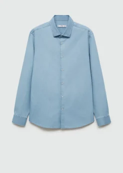 MANGO Koszule*Koszula regular fit z bawełnianego batystu