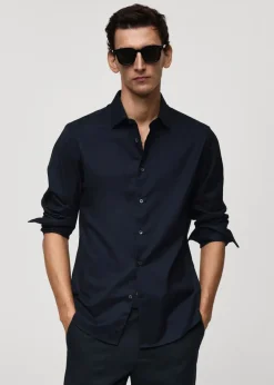 MANGO Koszule*Koszula regular fit z diagonalu z 100% bawełny