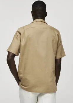 MANGO Koszule*Koszula regular fit z lnu i bawełny