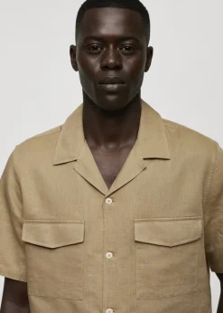 MANGO Koszule*Koszula regular fit z lnu i bawełny