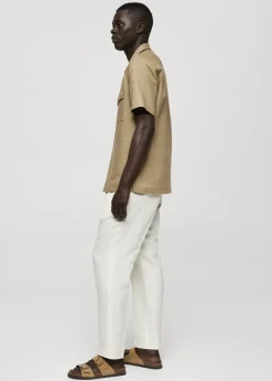 MANGO Koszule*Koszula regular fit z lnu i bawełny