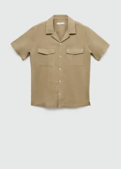 MANGO Koszule*Koszula regular fit z lnu i bawełny