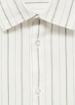 MANGO Koszule*Koszula regular fit z lnu i bawełny w paski