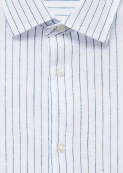 MANGO Koszule*Koszula regular fit z lnu i bawełny w paski