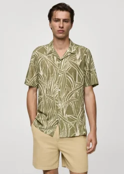 MANGO Koszule*Koszula regular fit z nadrukiem w liście