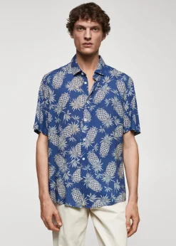 MANGO Koszule*Koszula regular fit z nadrukiem w ananasy
