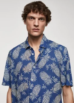 MANGO Koszule*Koszula regular fit z nadrukiem w ananasy