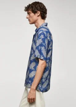 MANGO Koszule*Koszula regular fit z nadrukiem w ananasy