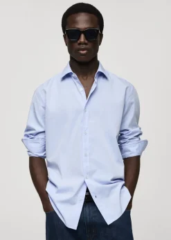 MANGO Koszule*Koszula regular fit z tkaniny bawełnianej fil-à-fil