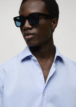 MANGO Koszule*Koszula regular fit z tkaniny bawełnianej fil-à-fil