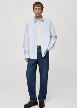 MANGO Koszule*Koszula relaxed fit z bawełnianej tkaniny oxford