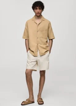 MANGO Koszule*Koszula relaxed fit z bawełny z kieszenią