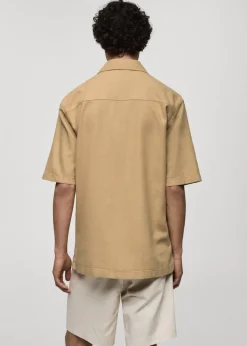 MANGO Koszule*Koszula relaxed fit z bawełny z kieszenią
