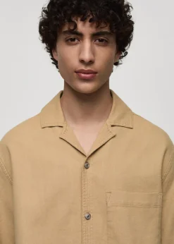 MANGO Koszule*Koszula relaxed fit z bawełny z kieszenią
