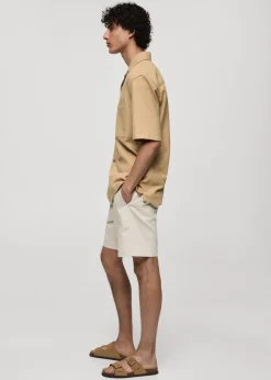 MANGO Koszule*Koszula relaxed fit z bawełny z kieszenią